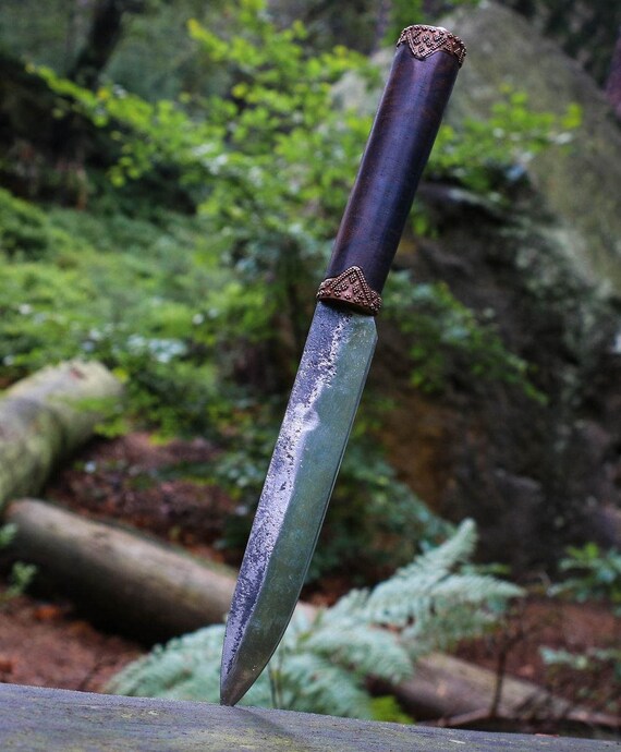 VLAD Hand Forged VIKING Knife Bronze Fittings Walnut Handle - Etsy Singapore