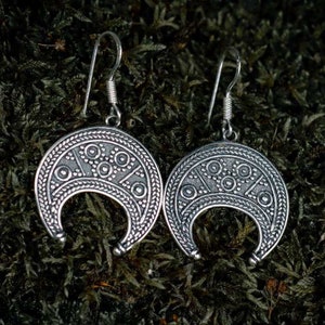 LUNITSA Sterling SIlver EARRINGS Great Moravian Empire Slavic Pagan
