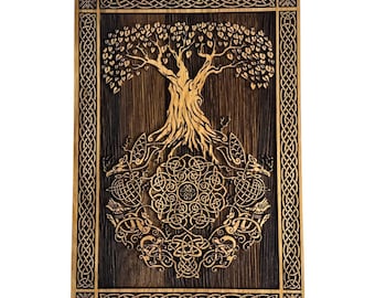 Hölzerne Wandkunst - Keltischer Baum des Lebens - Eichen-Wand-Dekor