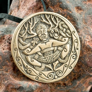 CERNUNNOS Celtic God of Forest BRONZE deer Necklace inspired by Celtic mythology and viking jewellery