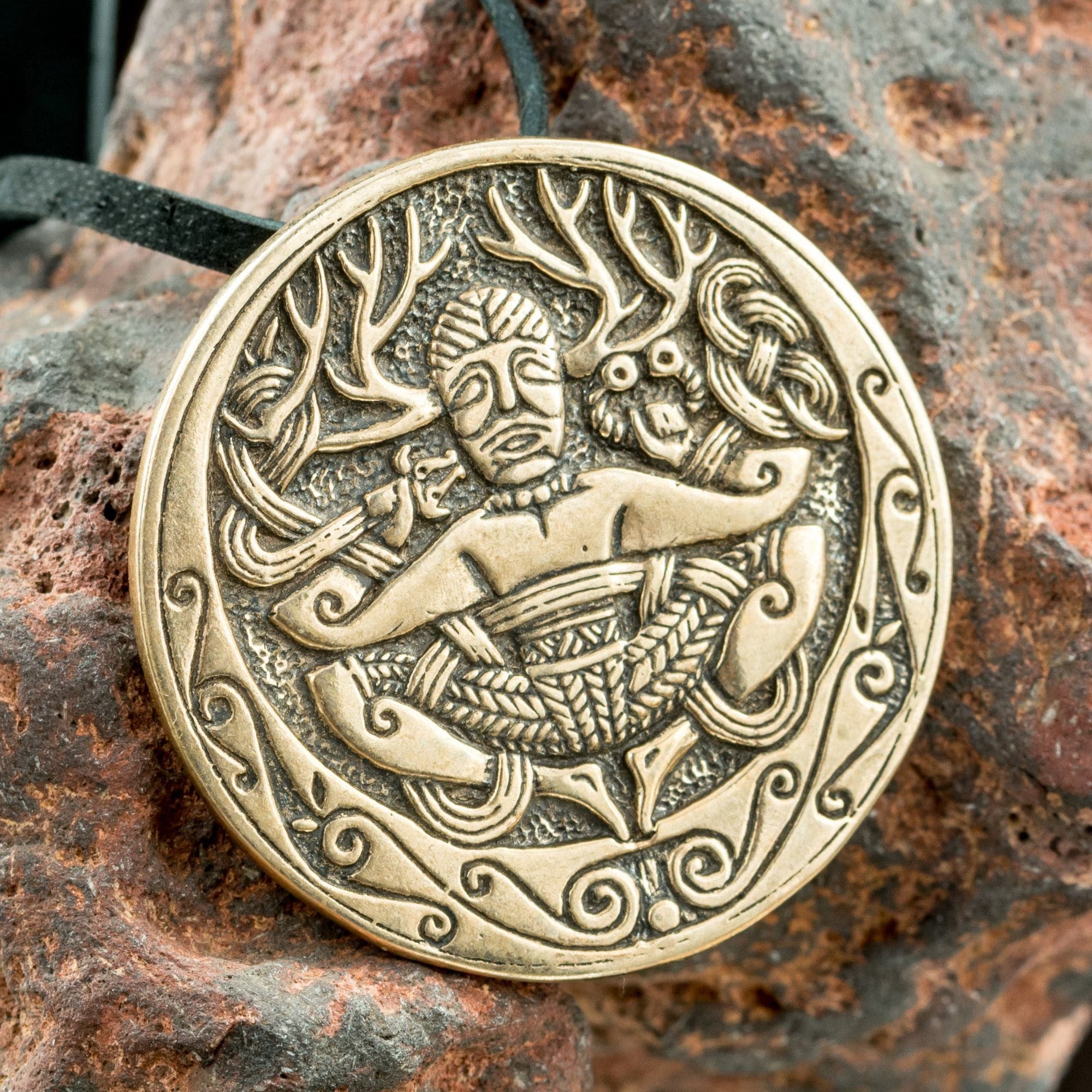 CERNUNNOS Celtic God of Forest BRONZE deer Necklace inspired by Celtic mythology and viking jewellery