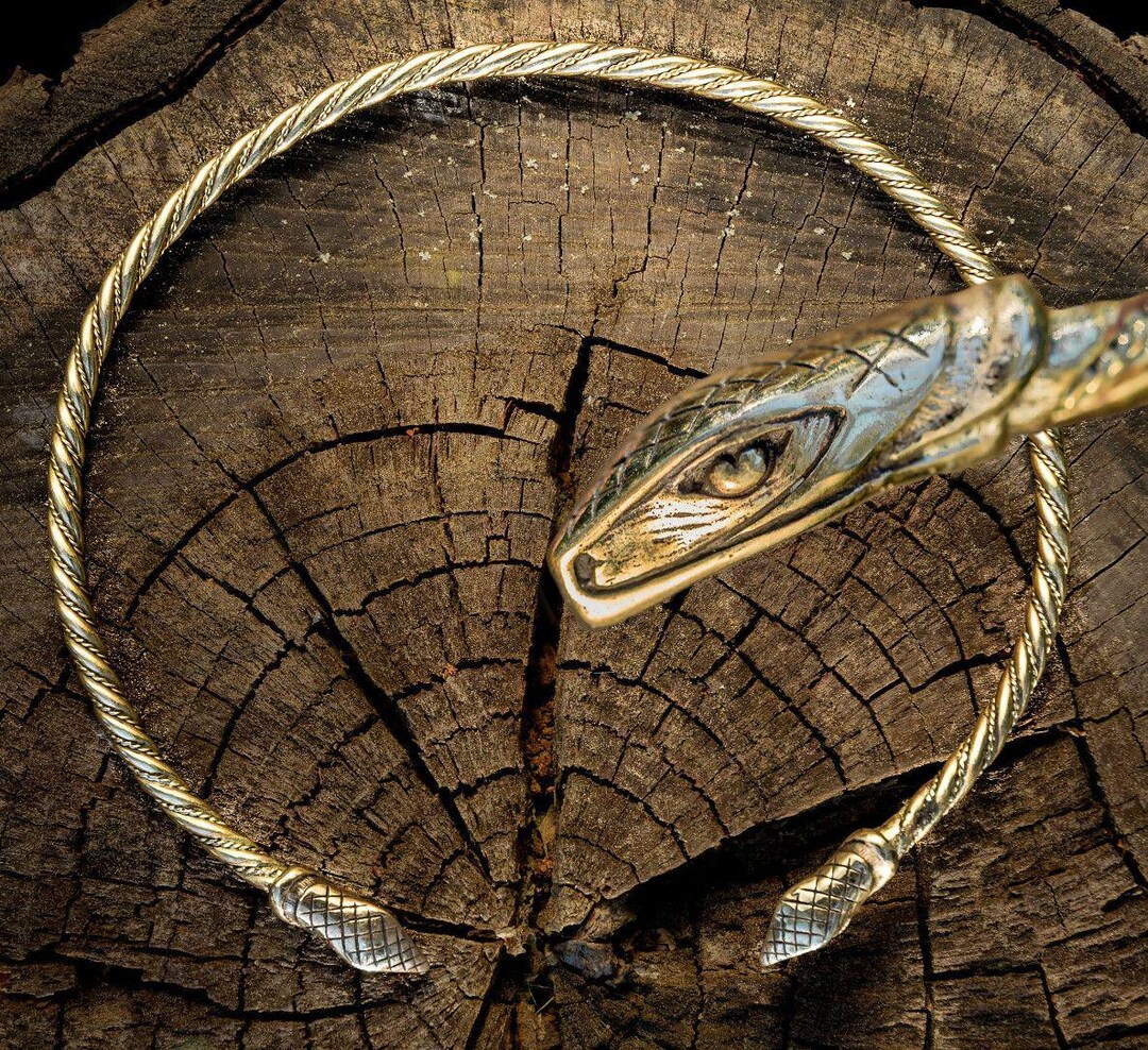 JÖRMUNGANDR SNAKE Brass TORQUES Torc Torque Snakes Celtic Viking Pagan ...