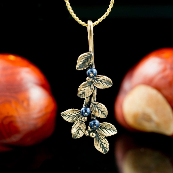 Blaubeeren, Anhänger, Bronze Juwel Schmuck