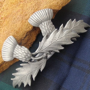 Scottish THISTLE Hair Brooch Clip Pin Scotland Alba Celtic Irish Ireland Pagan Thistles