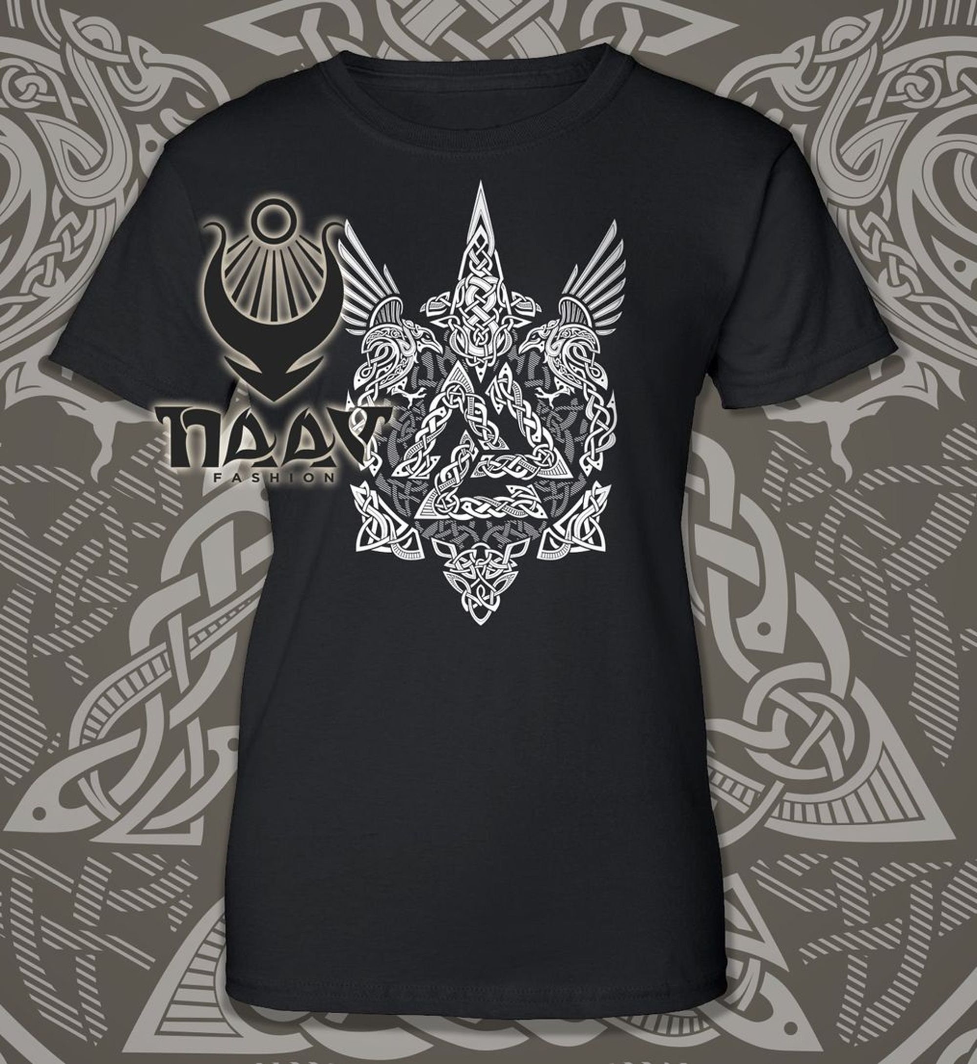 Valknut Viking Ladies T Shirt Noir Corbeau Blanc Corbeau Norse Etsy Canada