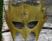 GREENMAN Leather Mask Green Man Herne Tree Oak Leaf Leafy Ent Wicker Man Celtic Pagan mythical woodland Folk Forest Wood Spirit