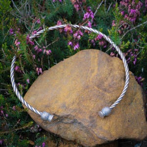 Bronze Scottish Thistle Torc Necklace – Handmade Celtic Jewelry