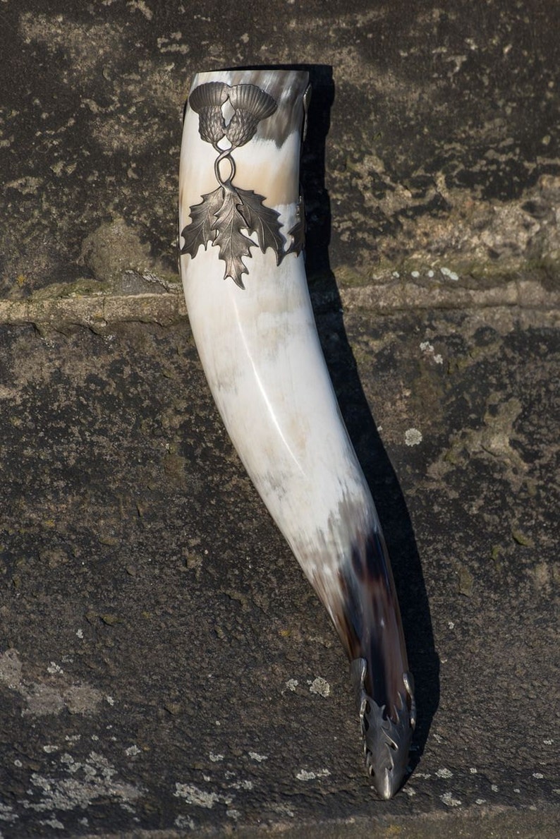 ALBA Scottish Thistle Drinking Horn Scotland Cup Horns Etsy