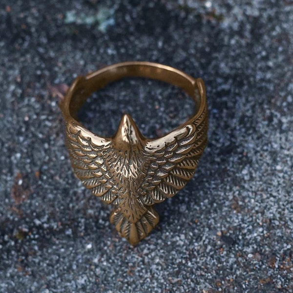 CORVUS, Rabe, Ring aus Bronze