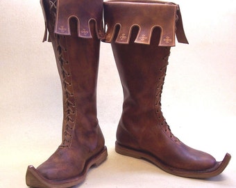 NOTTINGHAM high leather Medieval SHOES Boots Middle Ages Re-enactment SCA Fantasy Larp Gothic Shoe Men Women Unisex Reenactment handmade