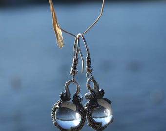 Sterling Silver Viking Quartz Earrings - Sweden