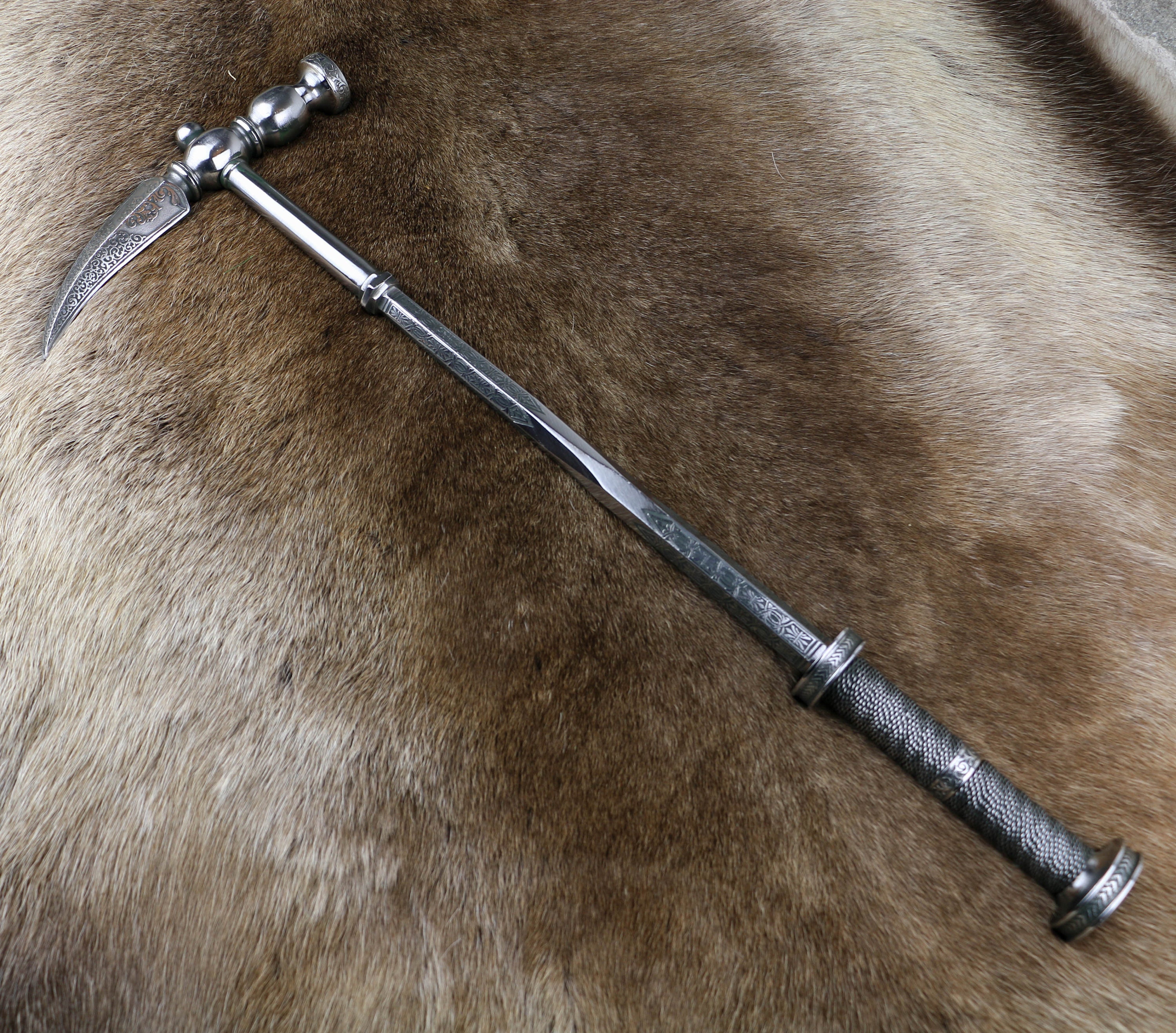 CORVUS Medieval WAR HAMMER Etched Renaissance Etsy