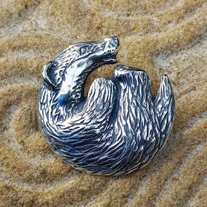 Sterling Silver BADGER PENDANT Animal Nature Original Artisan Jewelry Jewellery from Bohemia Czech Republic Wulflund