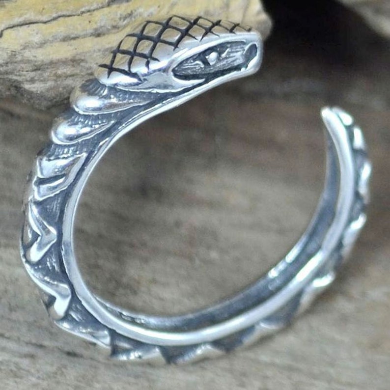 SERPENT Sterling Silver Snake Ring Snakes Viper Celtic Design Etsy