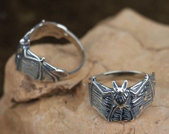 NOSFERATU - BAT RING Sterling Silver Ag 925 Charm Jewel Vampire Transylvanian Myth Jewellery Vampires Jewelry Rings Goth Gothic Vamp Blood