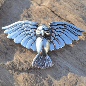 ATHENE NOCTUA Barn Owl Sterling Silver Pendant Necklace Charm Amulet Talisman Jewel Jewelry Jewellery Owls Animals Bird Flying Animals Pagan
