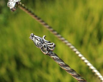 FIANNA deer torc Viking jewelry brass braided bangle inspired by Celtic jewelry