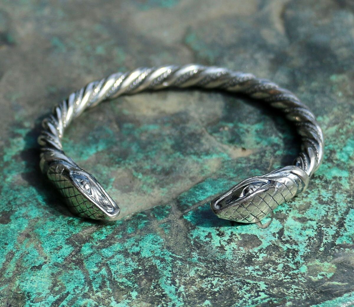JÖRMUNGANDR Serpent Midgard ARGENT Bracelet serpent jonc sterling