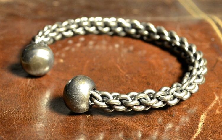 FORGED BRAIDED BRACELET in a style of a Torques Torc Viking Celtic