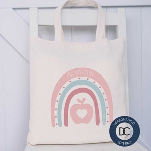 Teacher Appreciation Personalised Tote - Gift For Teacher - Tote Bag For Educator - Grocery Bag - Rainbow Personalised Tote Bag!