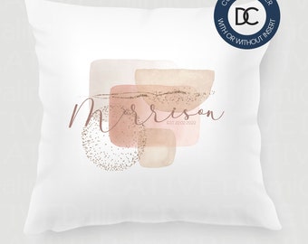 Surname Throw Cushion Cover with Insert - Personalised Cushion Cover - Name Pillow - Couples Abstract Pattern, Name and Date Cushion Cover!