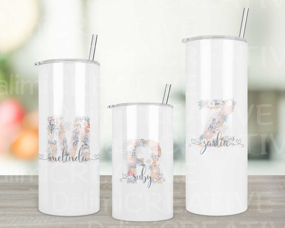 Floral Initial Tumbler Toddlers 12 Oz Training Cup 12 Oz 