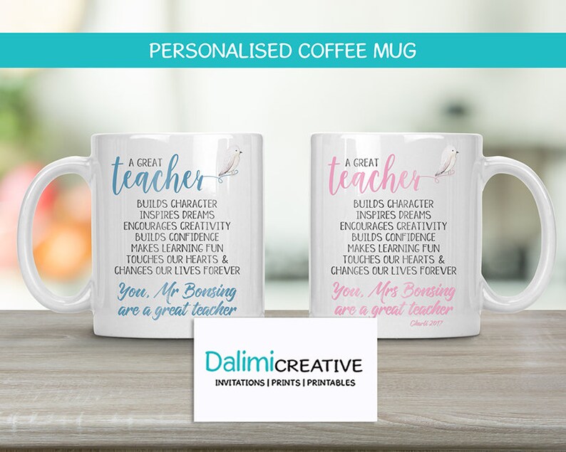 Teachers Mug Custom Teacher Mug Teacher Appreciation Gift End of Year Teachers Gift Personalised Teachers Gift A Great Teacher image 2