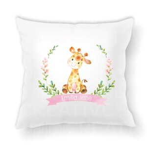 Pesonalised Pillow Cushion Cover - Giraffe and Name Cushion Cover - Name Pillow - Personalised Pillow - Kids Decor - Nursery Cushion Cover!