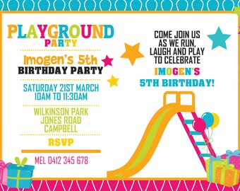 Playground Birthday Invitation - Playground Invitation - Playground Birthday - Park Birthday - Park Invitation - Printable Invitation!