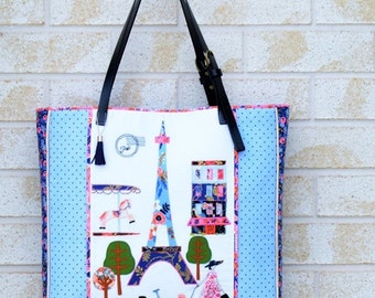 PDF Bag Pattern /Tote Bag Pattern/ Handbag Pattern /Paris Bag/ A Stitch in Paris