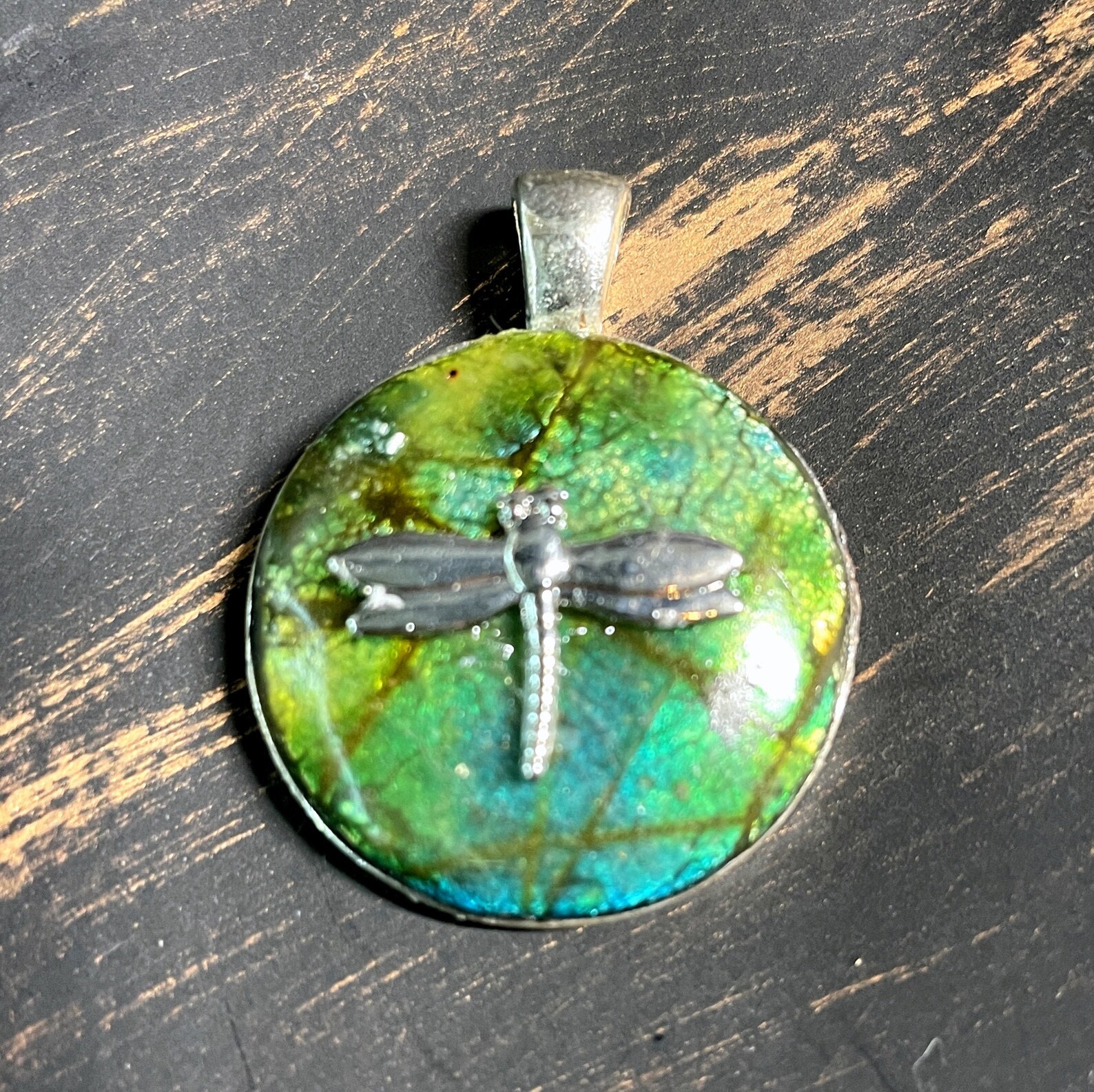 Dragonfly Polymer Clay 1 inch Pendant with silver plated Etsy