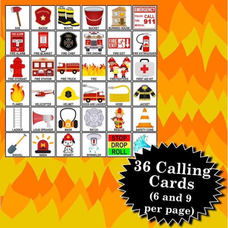 fire-safety-5x5-bingo-printable-pdfs-contain-everything-you-etsy