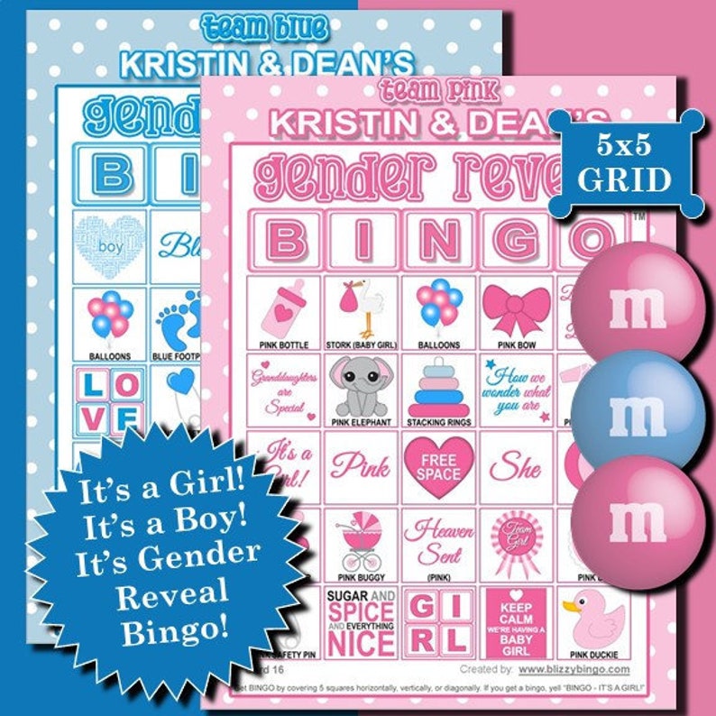 gender reveal bingo is a fun exciting gender reveal game