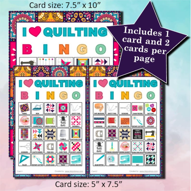 100 Quilting 5x5 Bingo Cards | Instant Download | Pdfs for Easy ...