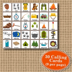 WE LOVE CAMPING 4x4 Bingo printable PDFs contain everything you need to play Bingo. image 3