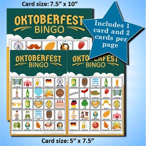 100 Oktoberfest 5x5 Bingo Cards | Instant Download | Pdfs | Calling ...