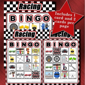 Racing 4x4 Bingo Printable Pdfs Contain Everything You Need to Play ...