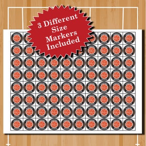 60 cartes de bingo 5 x 5 Basketball V2 Téléchargement instantané PDF pour une impression facile Cartes de visite et marqueurs inclus image 4