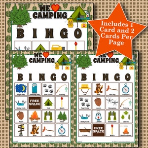 WE LOVE CAMPING 4x4 Bingo printable PDFs contain everything you need to play Bingo. image 2