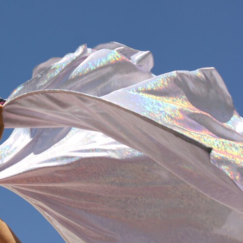 Eishet Chayil - Woman of Valor Pale Lavender Prophetic Wind Small shops Holographic Rainbow Worship Flags w/Superflex Rods