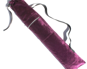 Purple Velvet Worship Flag Bag with Belted Closure & Lining/Zippered Pocket by Beauty for Ashes® - Limited Edition