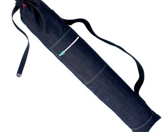 Black Denim Flag Bag w/ Iridescent Rainbow Accents, Lining & Zippered Pouch by Beauty for Ashes® - Limited Edition