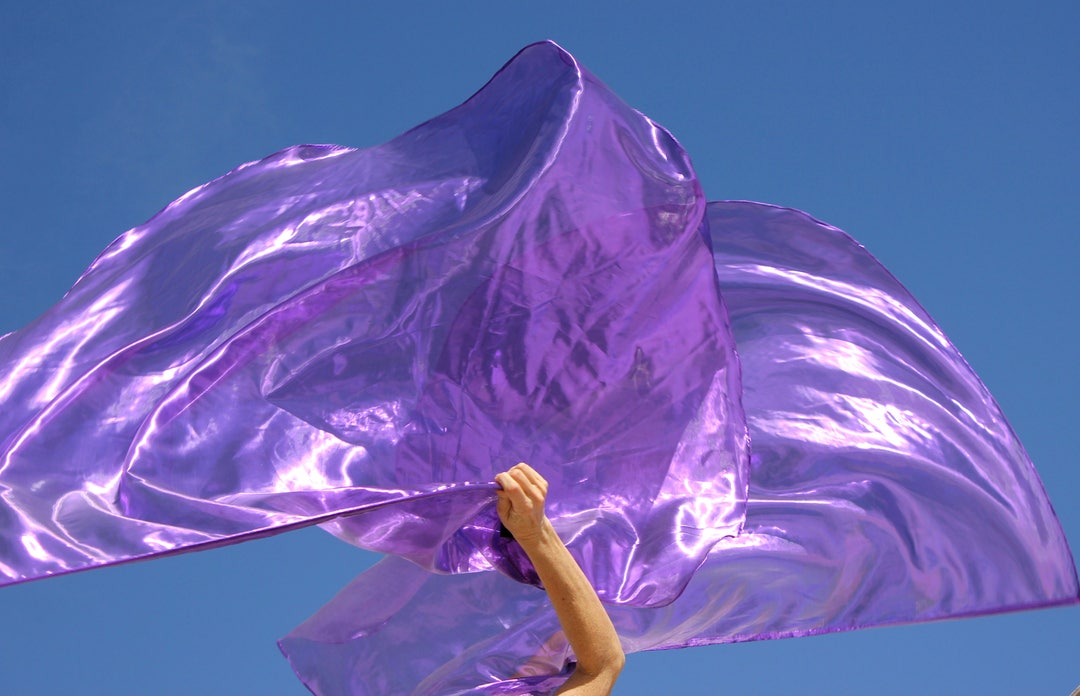 Prophetic Worship Flags Semisheer Purple Royalty With Flex™ Rod