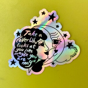 Moon lovers holographic sticker