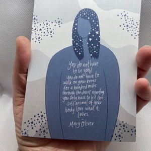 Mary Oliver Zitat Blankokarte