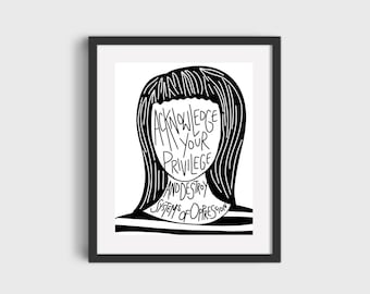 Reconozca su privilegio 8x10 impresión de arte digital