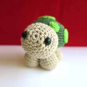 Green Turtle Toy, Crochet animal gift, Amigurumi zoo doll, gift for kids image 7