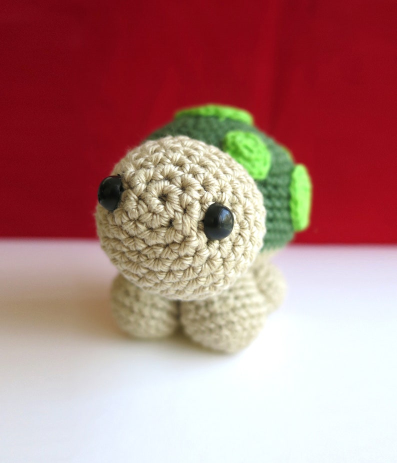 Green Turtle Toy, Crochet animal gift, Amigurumi zoo doll, gift for kids image 7