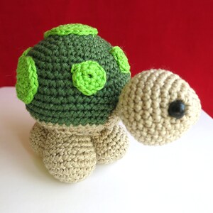 Green Turtle Toy, Crochet animal gift, Amigurumi zoo doll, gift for kids image 6