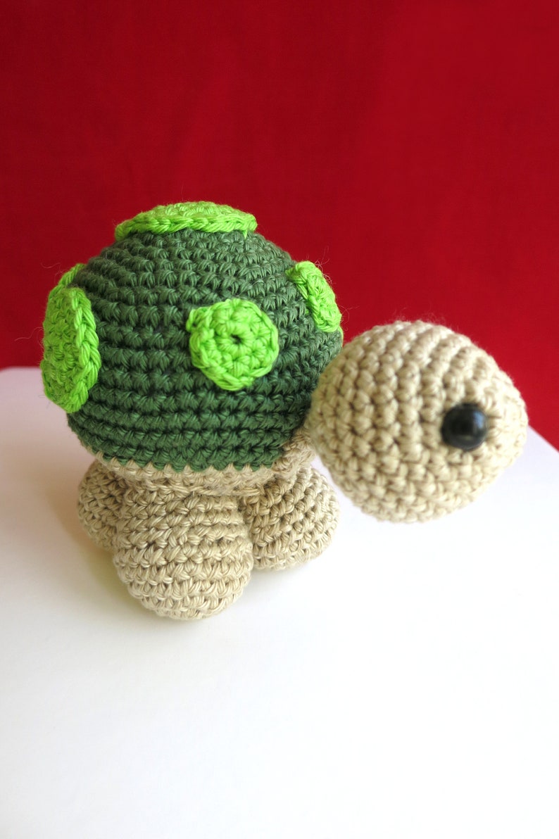 Green Turtle Toy, Crochet animal gift, Amigurumi zoo doll, gift for kids image 6